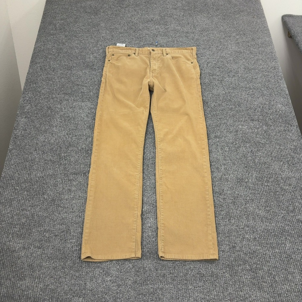 Dockers Pants Mens 34x30 Tan Cotton Corduroy Straight Leg Casual Classic Style